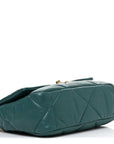Lambskin Quilted Medium CHNL 19 Flap Green