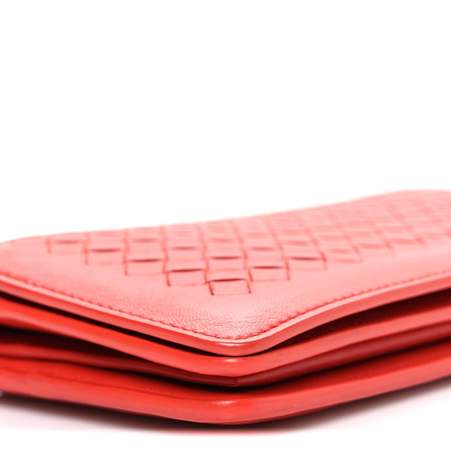 Nappa Intrecciato Continental Wallet on Chain Red