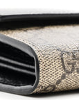 Dollar Calfskin GG Supreme Monogram Petite GG Marmont Wallet Chain Bag Black Beige Ebony