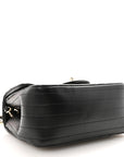 Lambskin Chevron Quilted Mini Square Flap Black