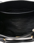 Saffiano Lux Micro Galleria Shoulder Bag Black