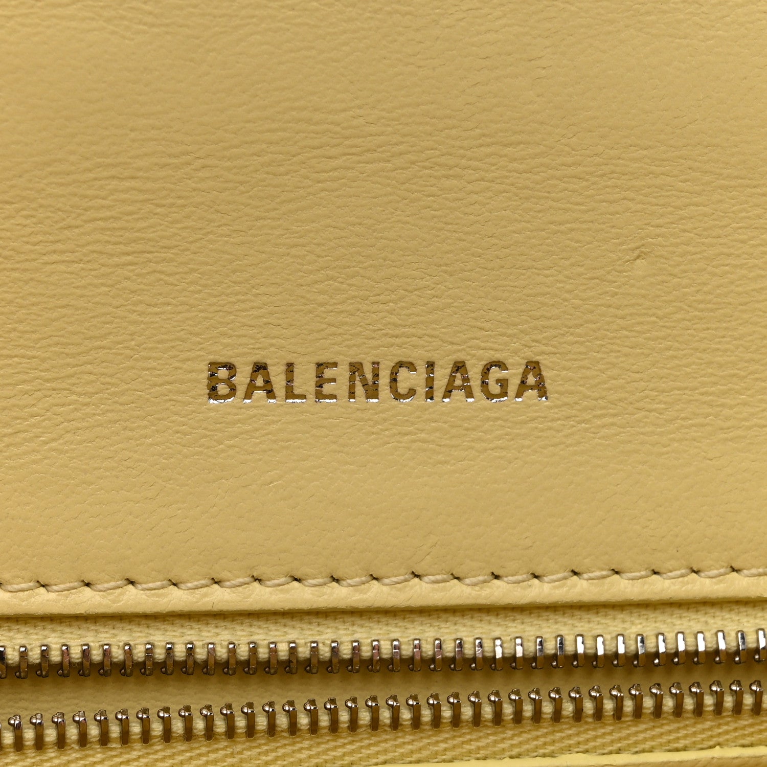 Calfskin Crocodile Embossed Small Hourglass Top Handle Bag Pale Yellow