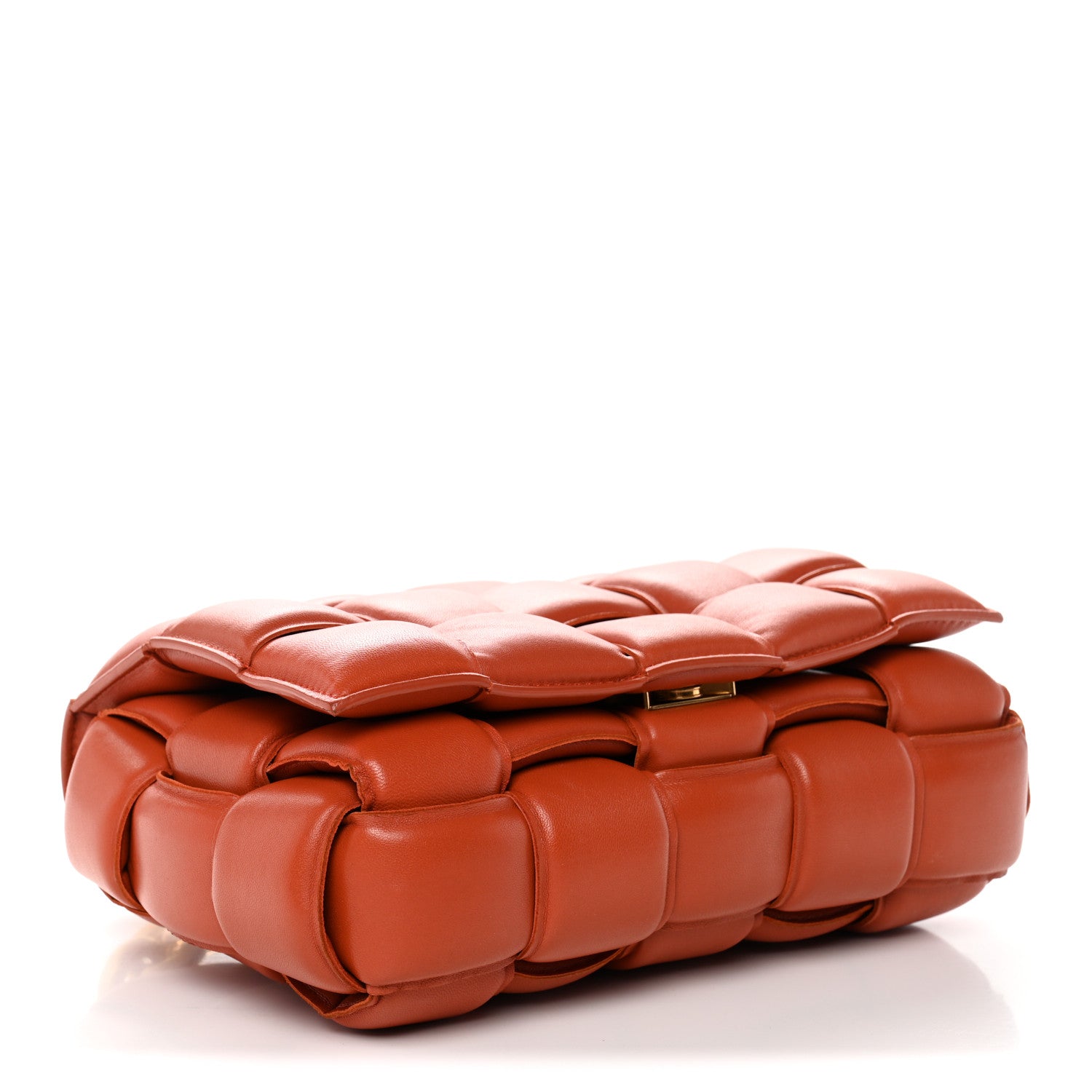 Lambskin Maxi Intreccio Padded Chain Cassette Crossbody Bag Clay