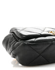 Goatskin Quilted CHNL 19 Waist Bag Black