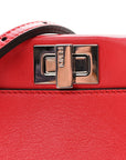 Vitello Seta Century Nappa Whipstitch Mini Peekaboo Iconic Satchel Fiamma
