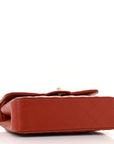 Lambskin Quilted Small Double Flap Red