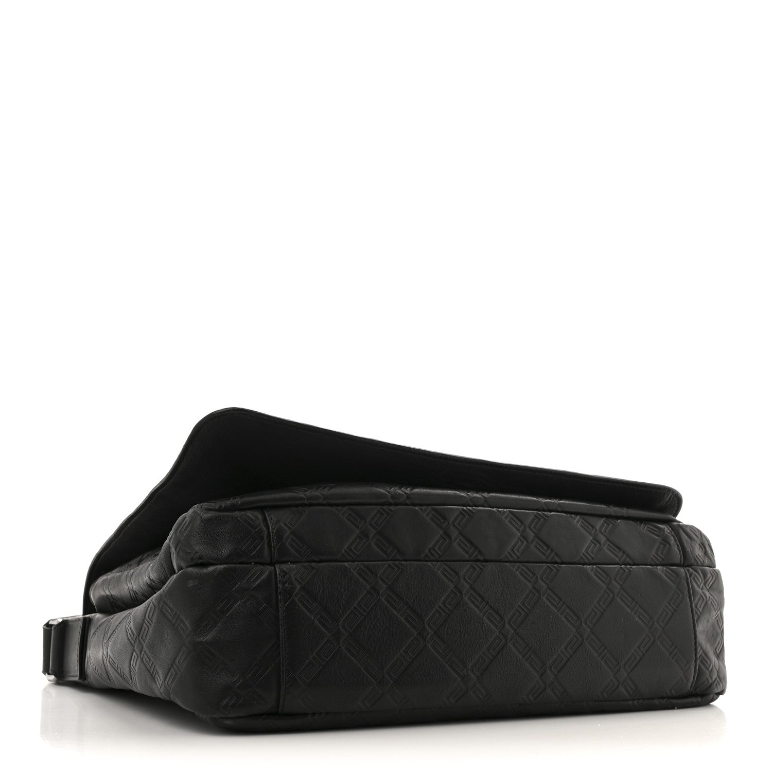 Calfskin Embossed Medusa Messenger Bag Black