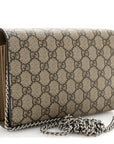 GG Supreme Monogram Mini Dionysus Chain Wallet Beige Taupe