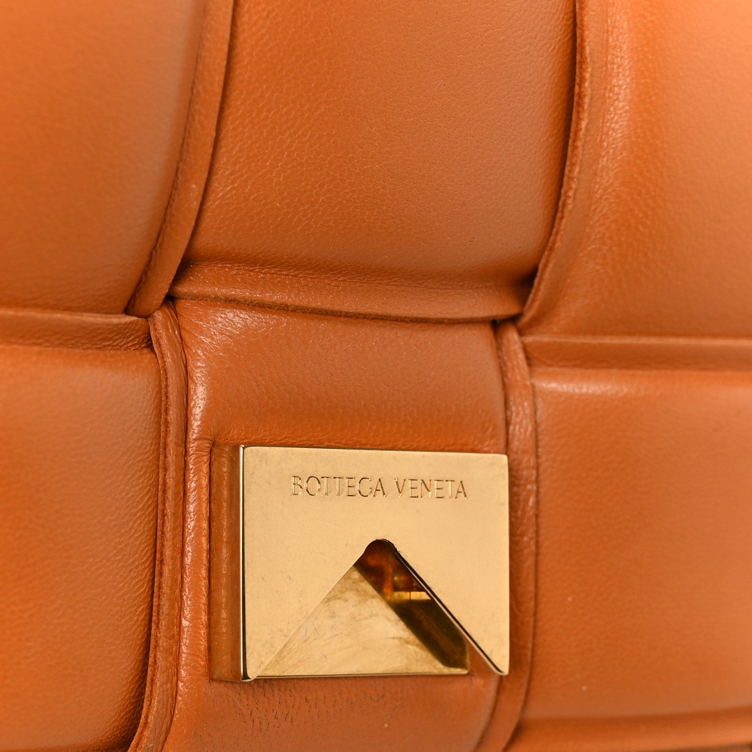 Lambskin Maxi Intreccio Padded Chain Cassette Crossbody Bag Caramel