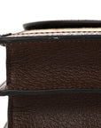 Monogram Jumbo GG Textured Dollar Calfskin Web Small Ophidia Padlock Top Handle Bag Camel Ebony New Acero