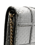 Snakeskin D1ORama Wallet on Chain Pouch Silver