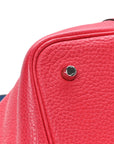 Taurillon Clemence Casaque Picotin Lock 22 MM Rouge De Coeur Rose Extreme Bleu Zanzibar