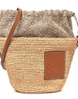 Calfskin Raffia Anagram Paulas Ibiza Pochette Bag Natural Tan