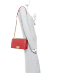 Lambskin Quilted Medium Boy Flap Red