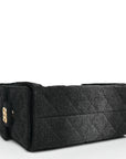 Washed Denim Quilted Mini CHNL 25 Handbag Black