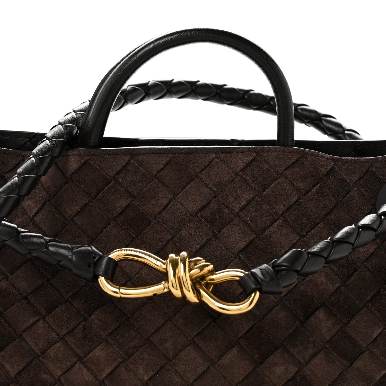 Suede Intrecciato Medium Andiamo Shoulder Bag Fondant