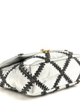 Metallic Calfskin Crochet Medium CHNL 19 Flap Silver