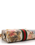GG Supreme Monogram Water Flora Web Mini Ophidia Shoulder Bag Beige White Multicolor