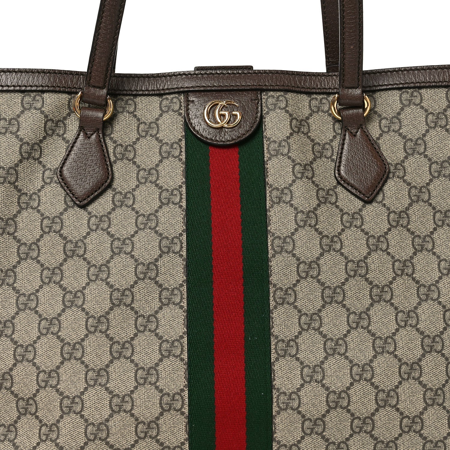 GG Supreme Monogram Medium Ophidia Shopping Tote Brown