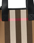 Calfskin House Check Small N/S Tote Black