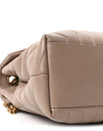 Calfskin Y Quilted Monogram Medium Loulou Chain Satchel Dusty Grey