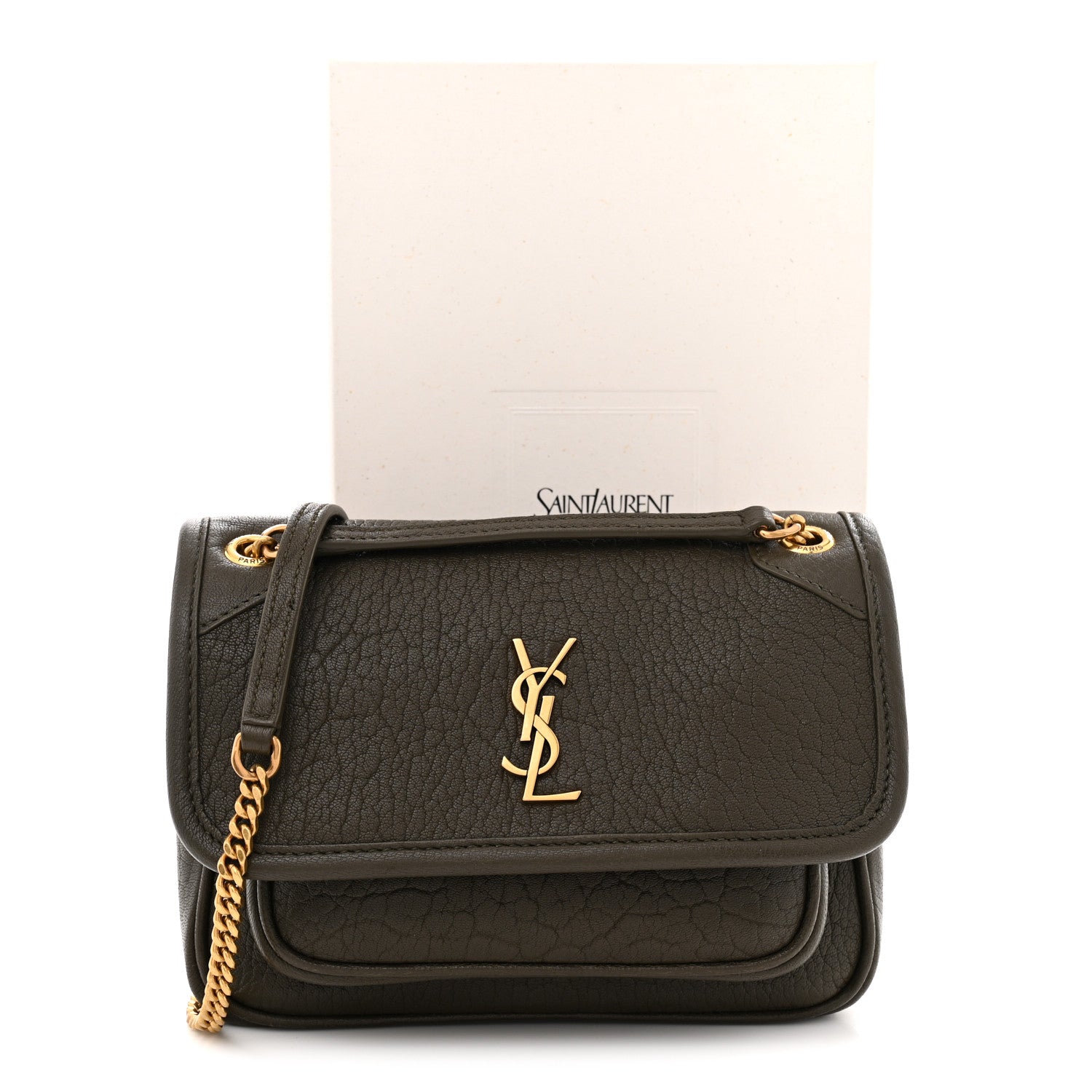 Grained Lambskin Monogram Mini Niki Chain Satchel Light Musk