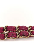 Tweed Quilted Medium Double Flap Fuchsia