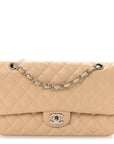 Caviar Quilted Medium Double Flap Beige Clair