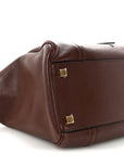 Supple Shiny Lambskin Medium New Luggage Brick