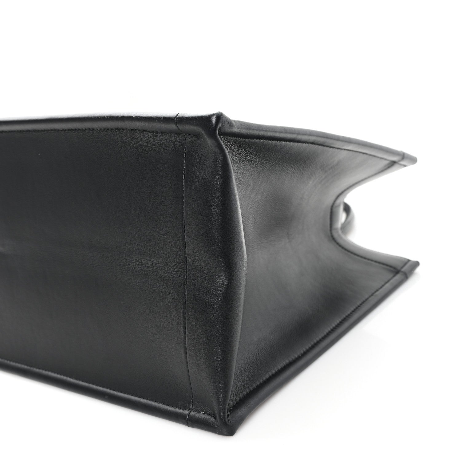 Calfskin Macro Cannage Medium Book Tote Black