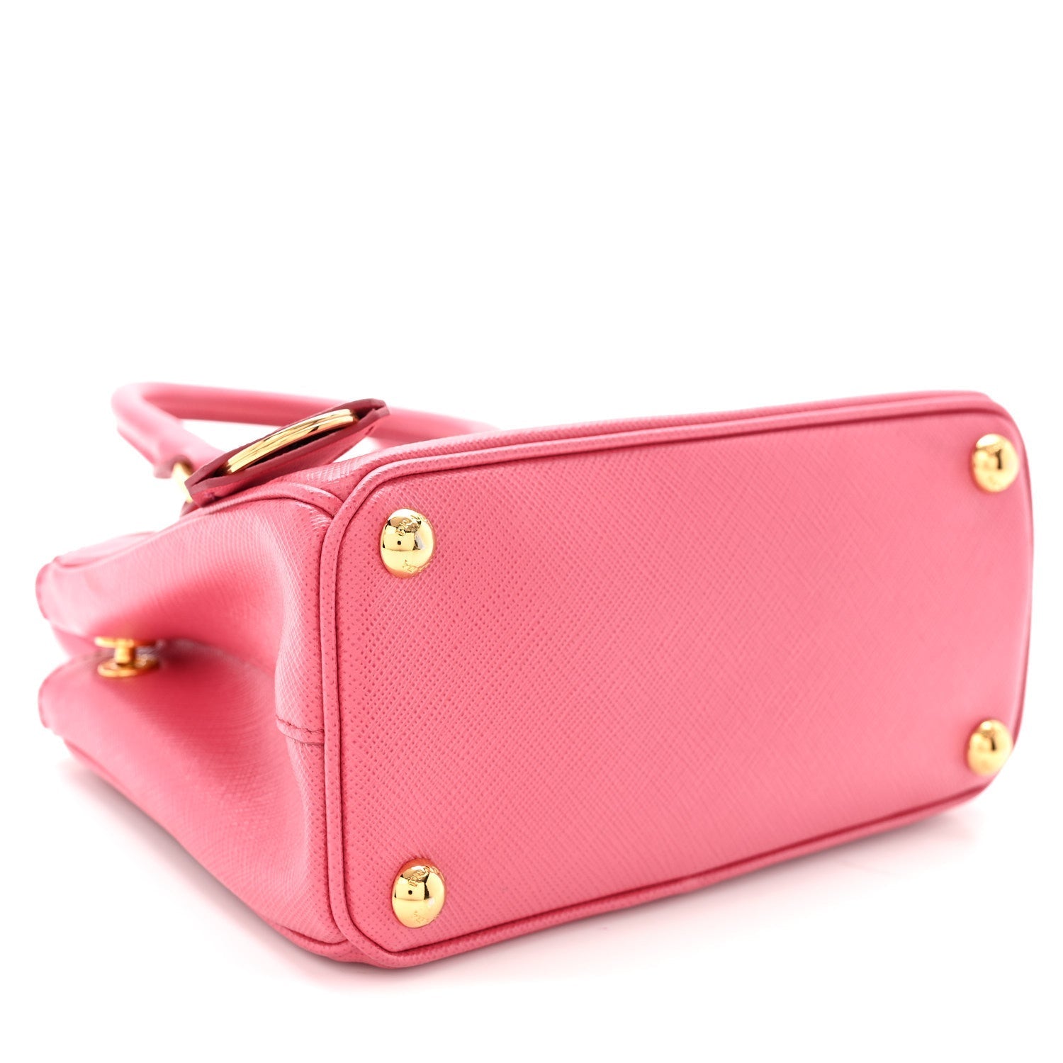 Saffiano Lux Micro Galleria Double Zip Tote Peonia