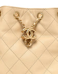 Caviar Quilted Small CHNL 25 Handbag Light Beige