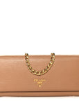 Vitello Move Metal Oro Chain Wallet Caramel