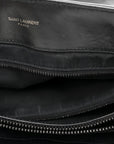 Calfskin Y Quilted Monogram Monochrome Large Loulou Chain Satchel Black