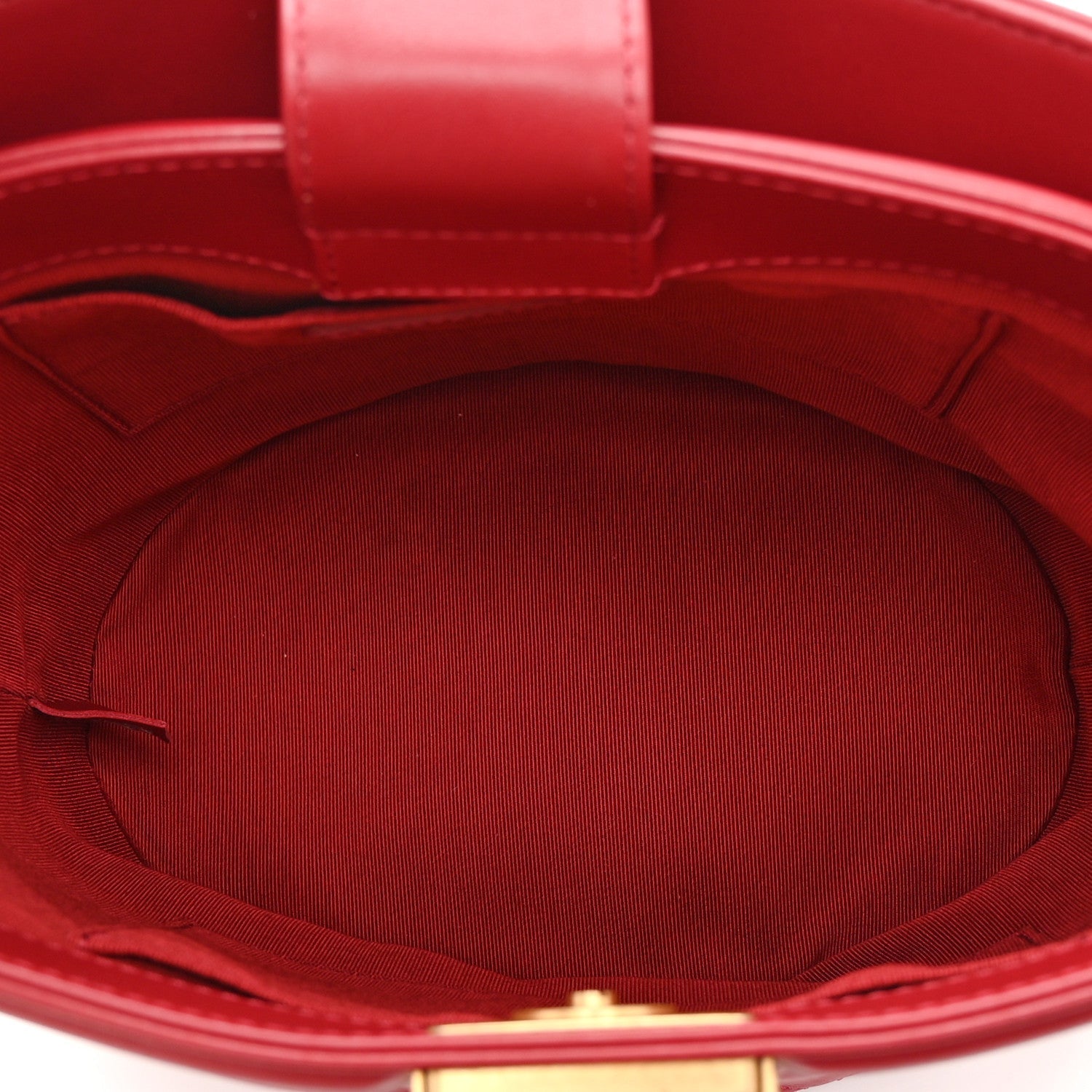 Calfskin Quilted Boy Bucket Bag Red