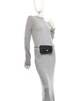 Aged Calfskin Quilted 2.55 Reissue Flap Belt Bag Clutch Black