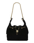 Suede Quilted Small CHNL 25 Handbag Black