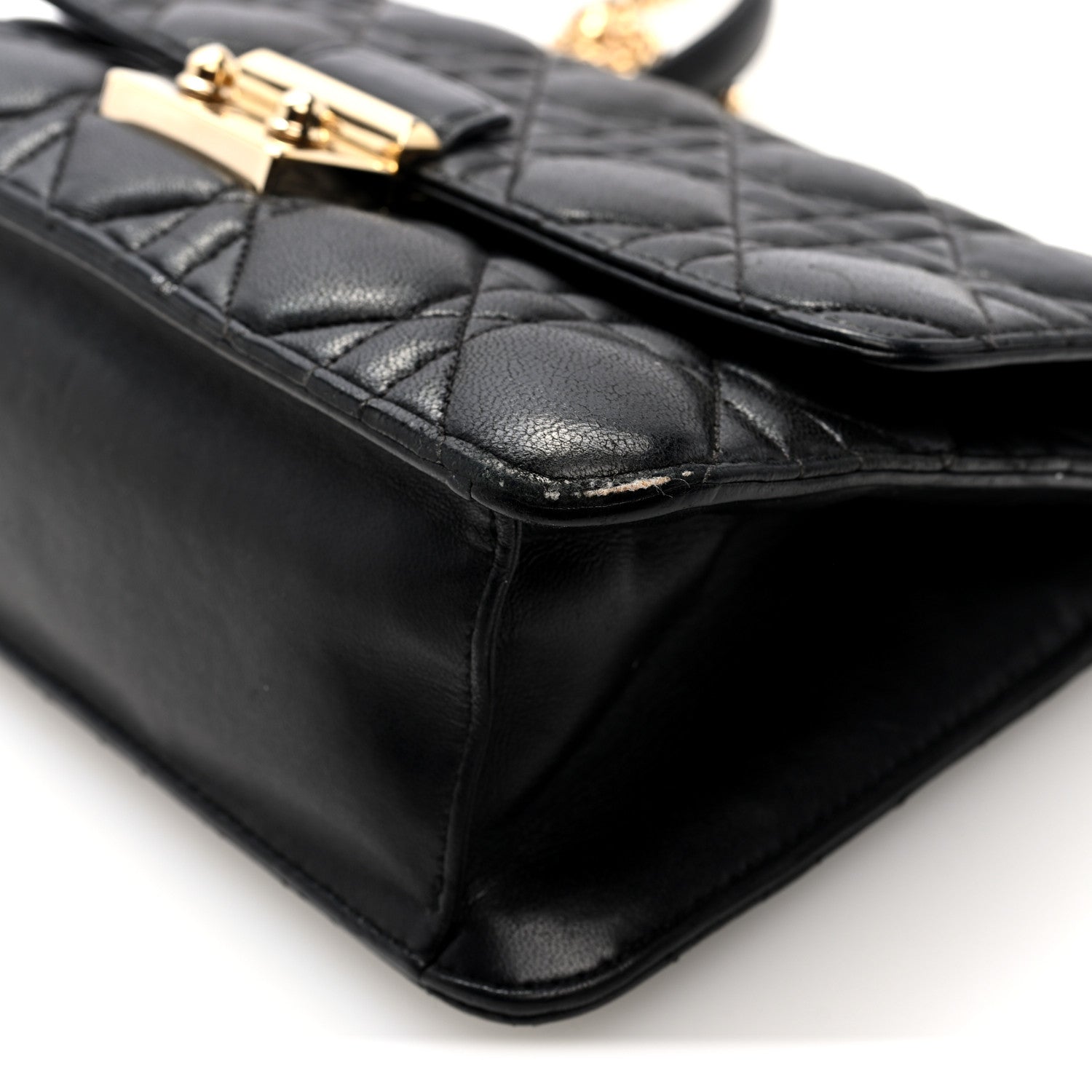 Lambskin Cannage Medium Miss D1OR Flap Black