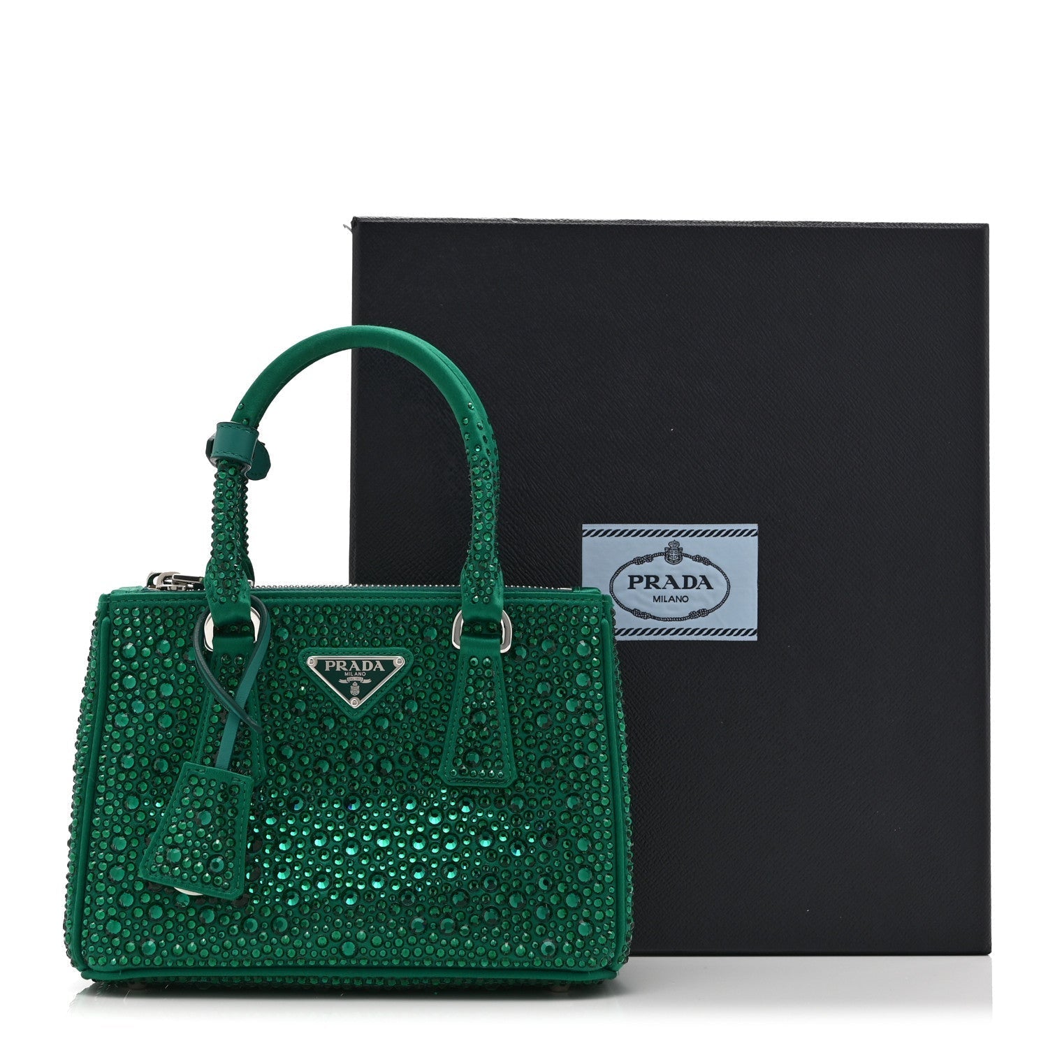 Satin Crystal Mini Galleria Double Zip Tote Mango