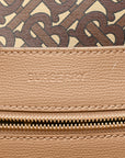 Calfskin TB Motif Embossed Medium Tote Camel