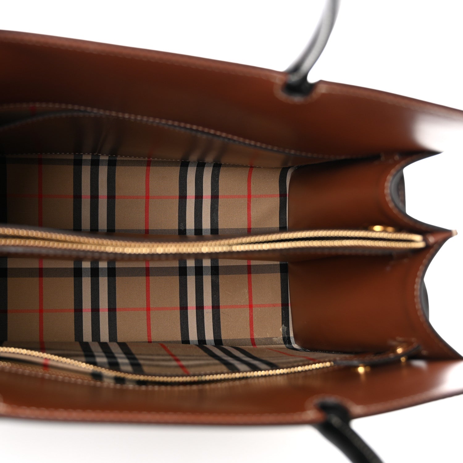 Calfskin Vintage Check Medium Two Handle Title Bag Black