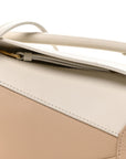 Calfskin Mini Puzzle Edge Bag Soft White Paper Craft