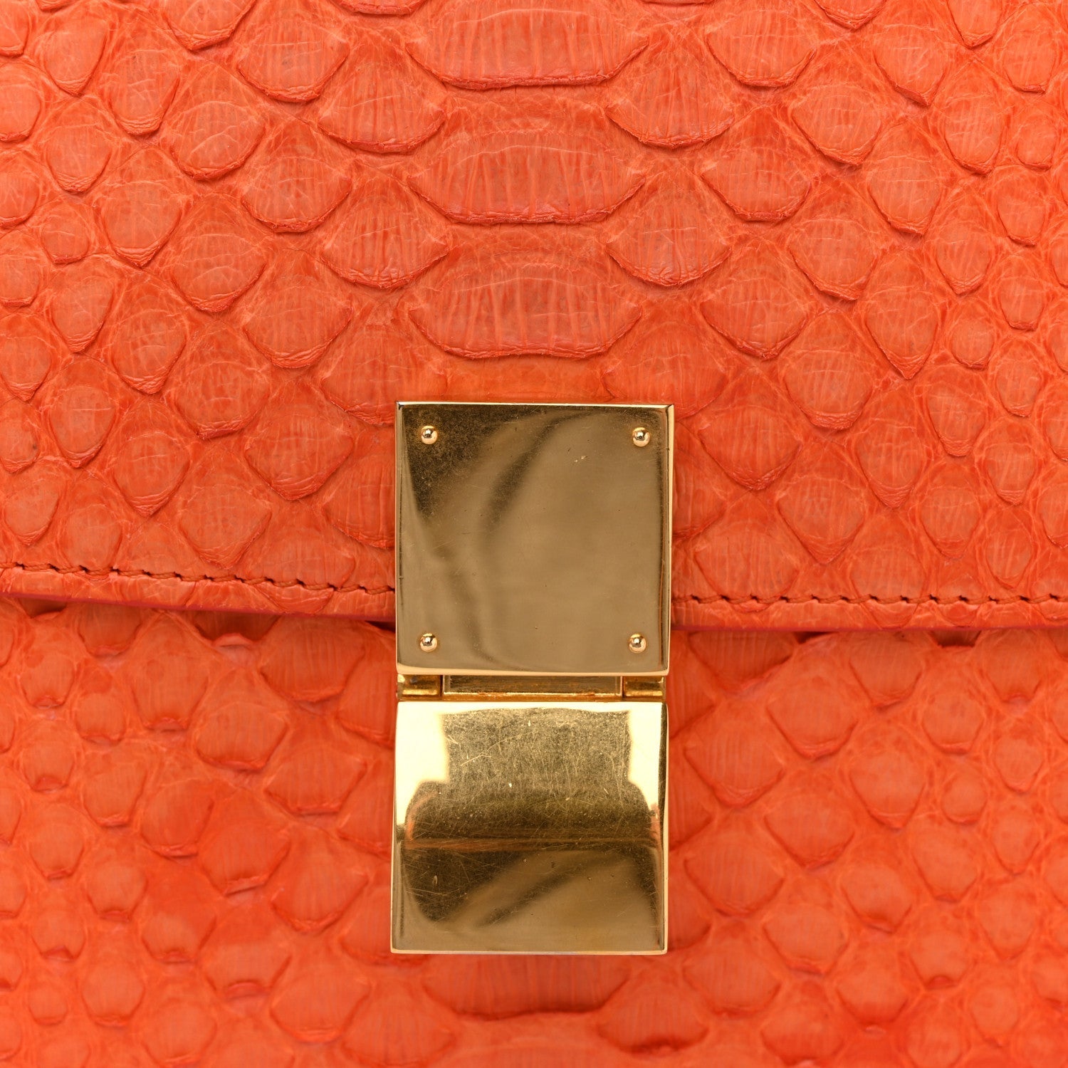 Snakeskin Medium Classic Box Flap Orange