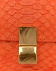 Snakeskin Medium Classic Box Flap Orange