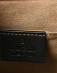 GG Supreme Monogram Web Medium Padlock Messenger Shoulder Bag Black