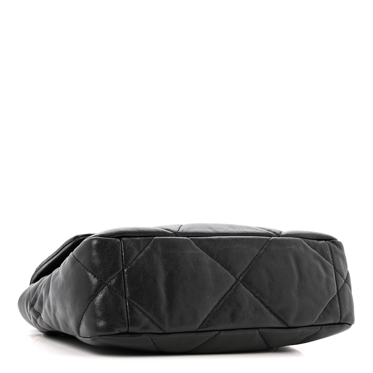 Goatskin Quilted Medium CHNL 19 Flap Black