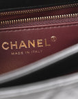 Lambskin Crystal Quilted Mini Trendy CC Dual Handle Flap Bag Black