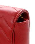 Calfskin Matelasse Super Mini GG Marmont Shoulder Bag Hibiscus Red