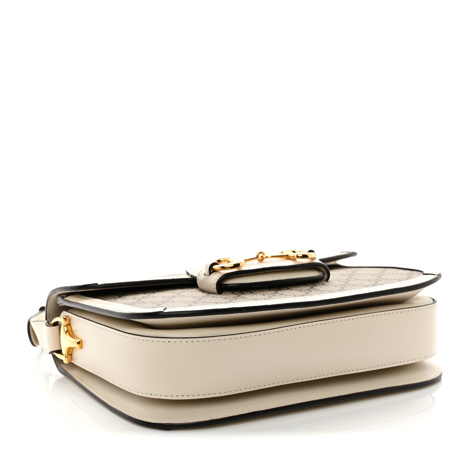 GG Supreme Monogram Horsebit 1955 Shoulder Bag Beige Mystic White
