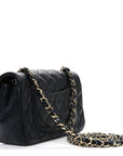 Lambskin Quilted Mini Rectangular Flap Black
